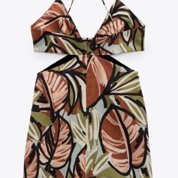 Zara Multicolor Tropical Print Mini Dress - Picture 2 of 5